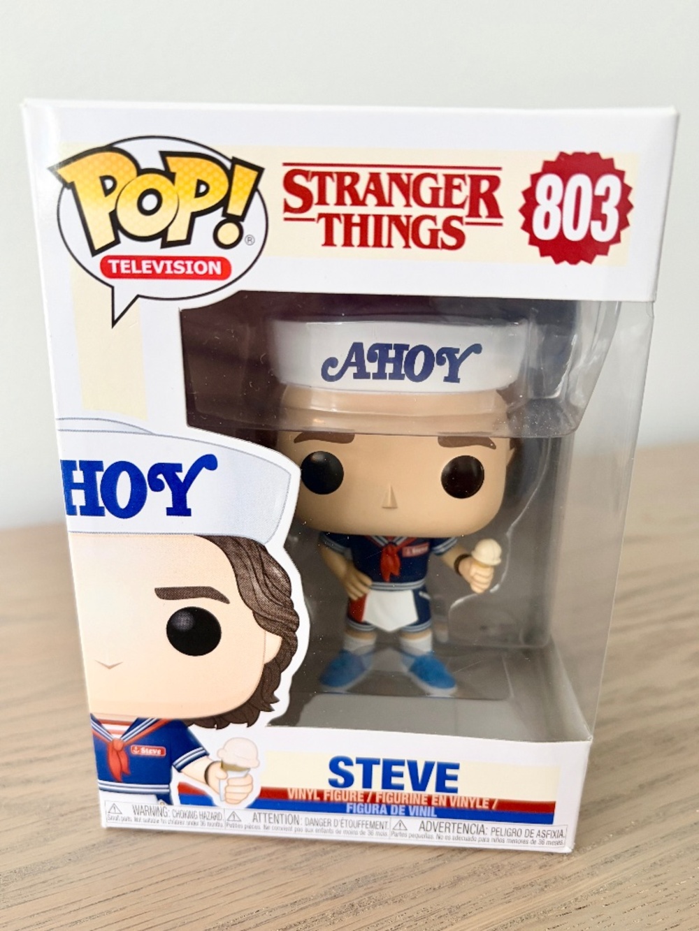Stranger Things, Steve, Scoops Ahoy, Funko Pops,‎ NEW In Box, 803, Vinyl Figure